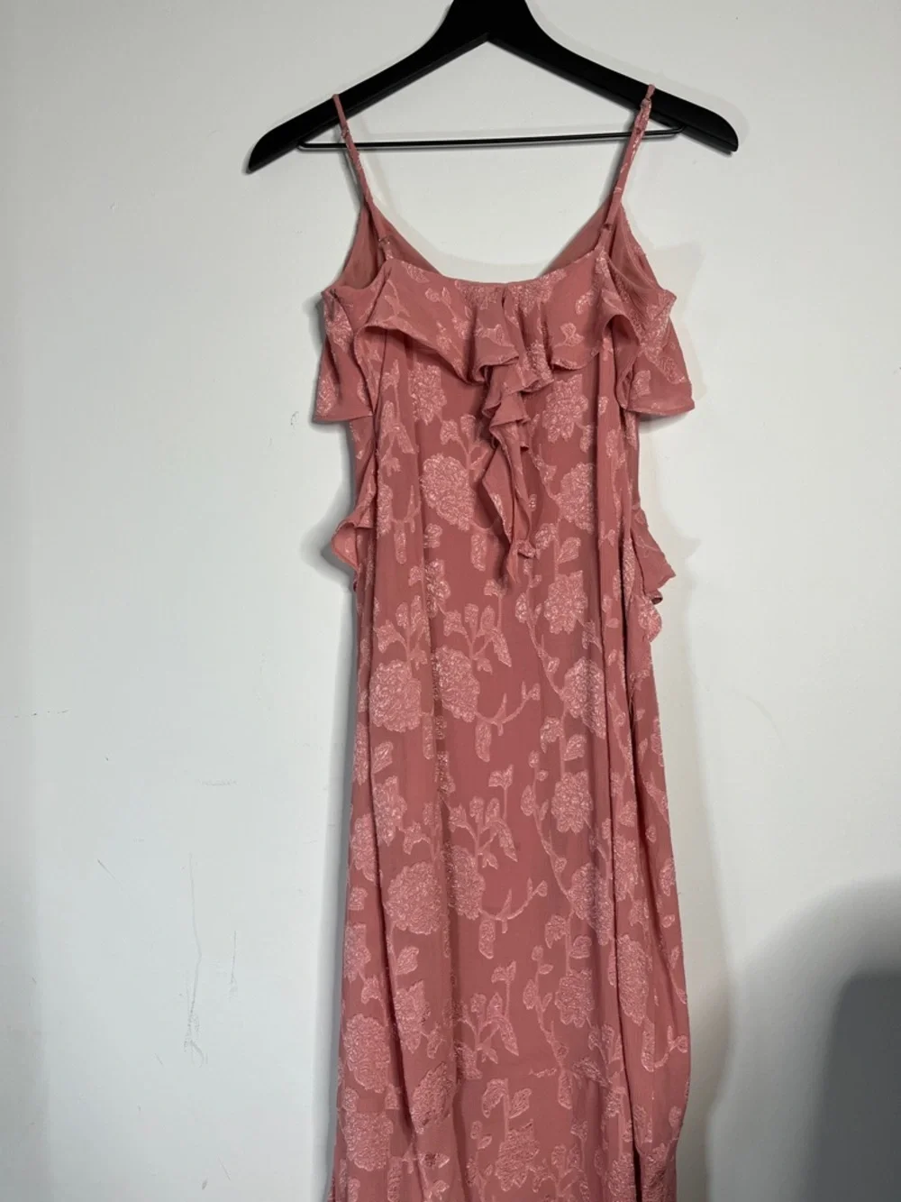 Zara Romantic Fairy Rose Pink Floral Ruffle Maxi Dress Size XS - Picture 4 of 7